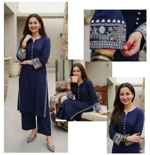 Rayon Embroidery Kurta & Plazzo Set 