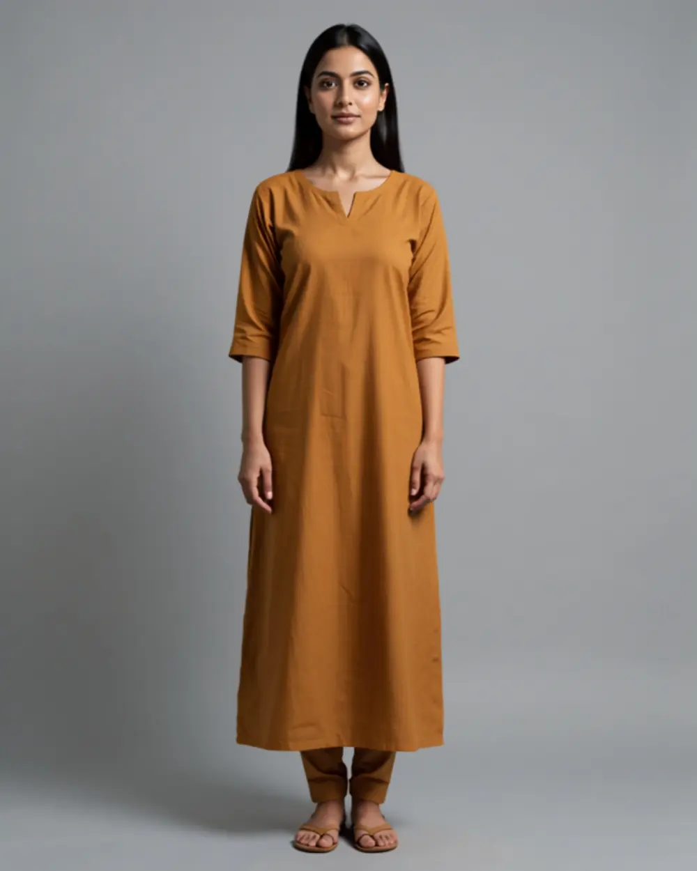 Anaya Straight Kurti — Mustard Yellow